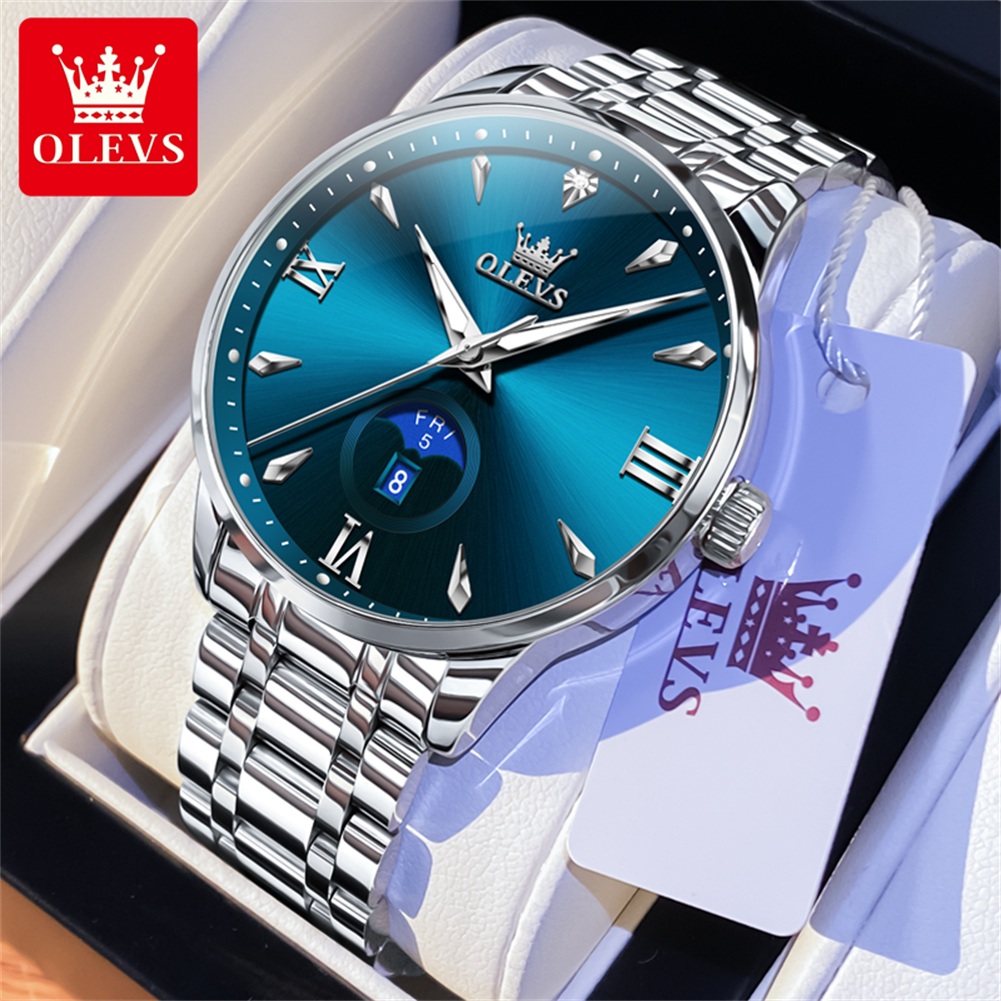 Luxury Watch Brands - OLEVS Moon Phase 남성용 시계 달력