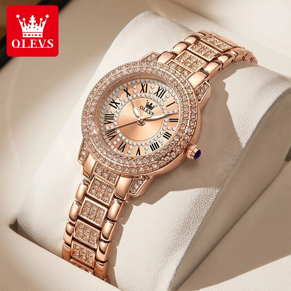Luxury Watch Diamond - OLEVS 9943 여성을위한 럭셔리 모든 다이아몬드