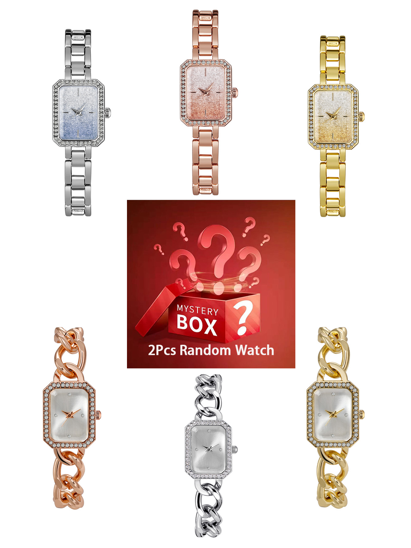 Luxury Watch Diamond - 여성용 시계 2개 미스터리 박스 랜덤