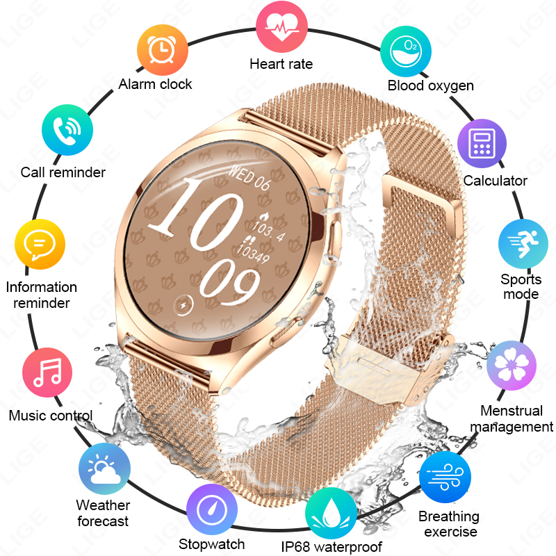 Luxury Watch In The World - LIGE 여성용 럭셔리 스마트 시계 1.27