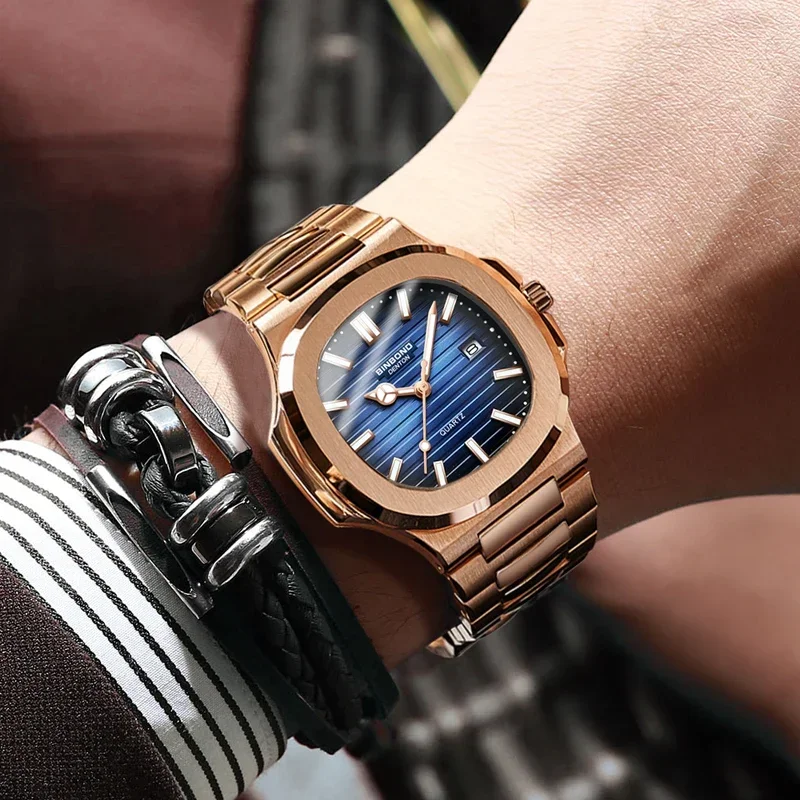 뉴 스위스 남성 캐주얼 로즈 골드 시계 남성용 럭셔리  - Luxury Watch German 리뷰 및 가격