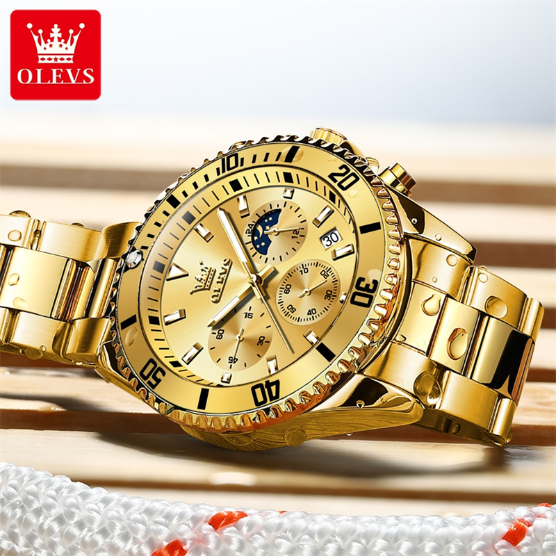OLEVS 시계 남자 톱 브랜드 럭셔리 골드 쿼츠 밀리 - Luxury Watch Manufacturers 리뷰 및 가격