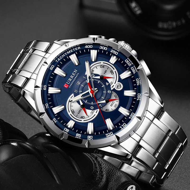 CURREN 손목 시계 남자 방수 크로노 그래프 군사  - Luxury Watch Manufacturers 리뷰 및 가격