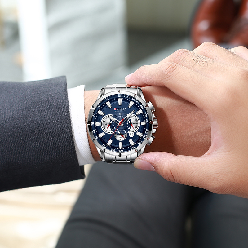 CURREN 손목 시계 남자 방수 크로노 그래프 군사  - Luxury Watch Manufacturers 리뷰 및 가격