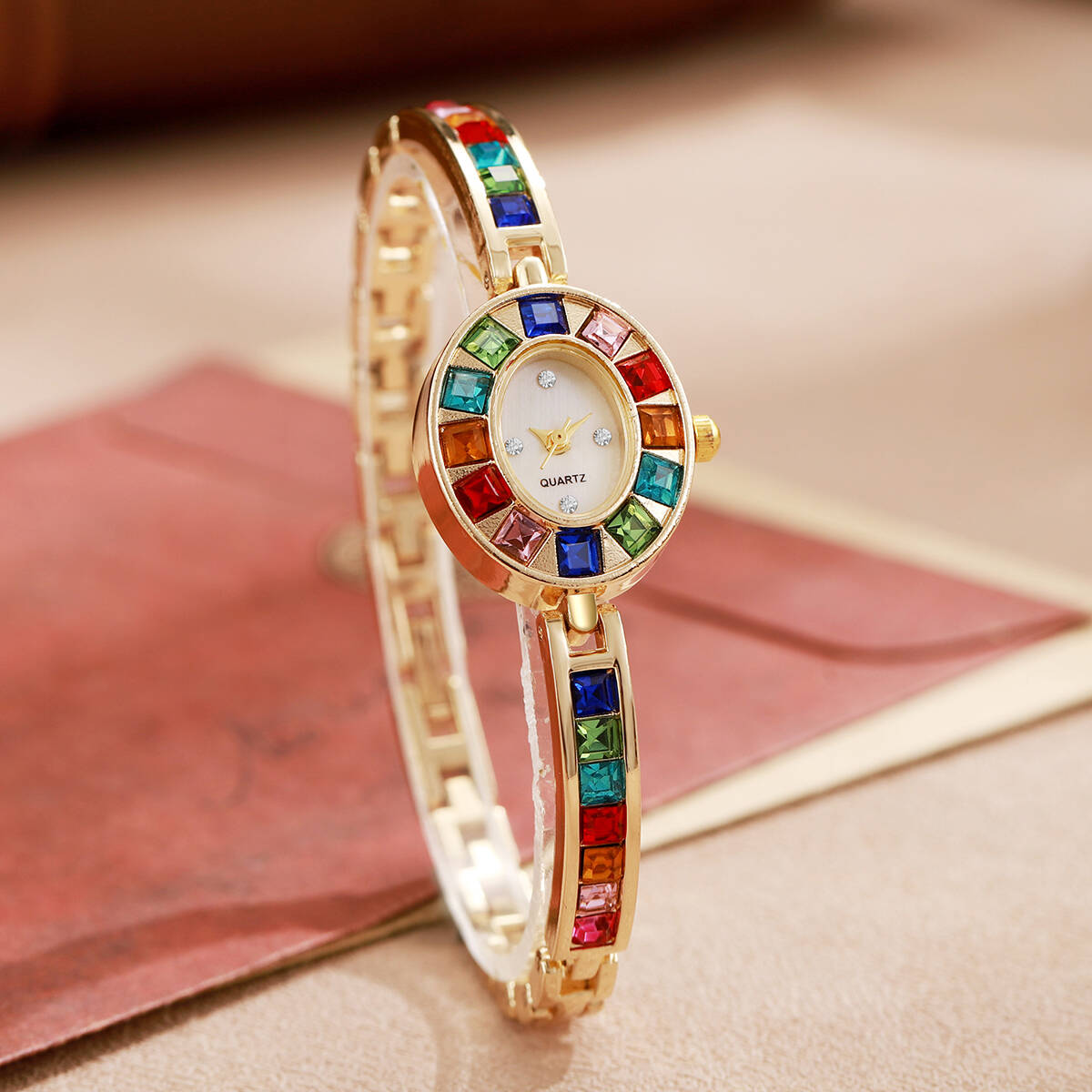 2개/세트 럭셔리 라인스톤 여성용 시계 패션 팔찌 밴드 - Luxury Watch For Women 리뷰 및 가격