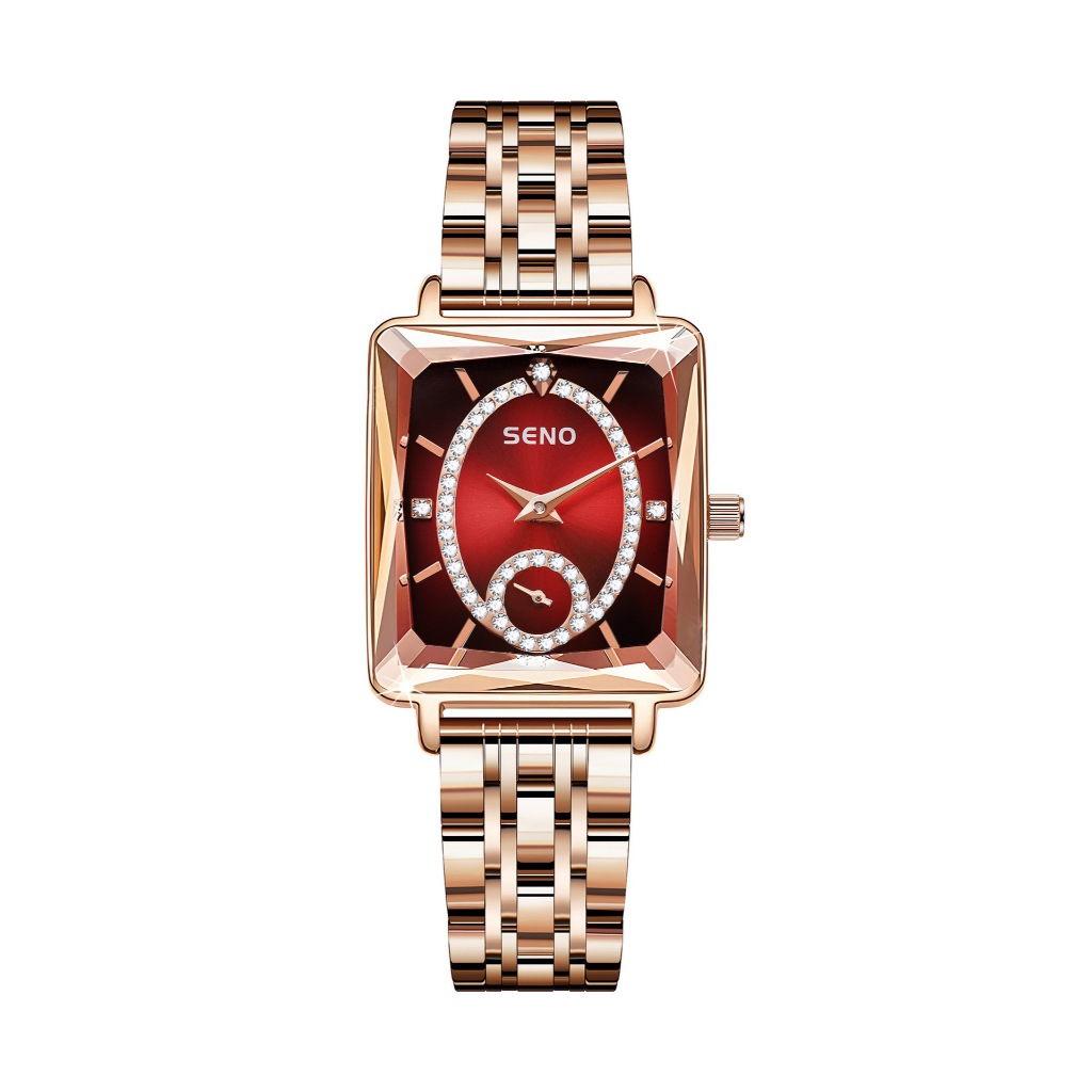 세노 여성용 고급 사각 쿼츠 시계, 스테인리스 스틸 밀 - Luxury Watch In The World 리뷰 및 가격