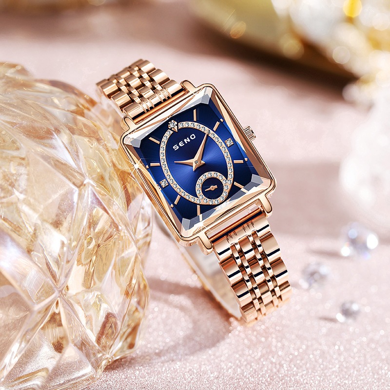 세노 여성용 고급 사각 쿼츠 시계, 스테인리스 스틸 밀 - Luxury Watch In The World 리뷰 및 가격