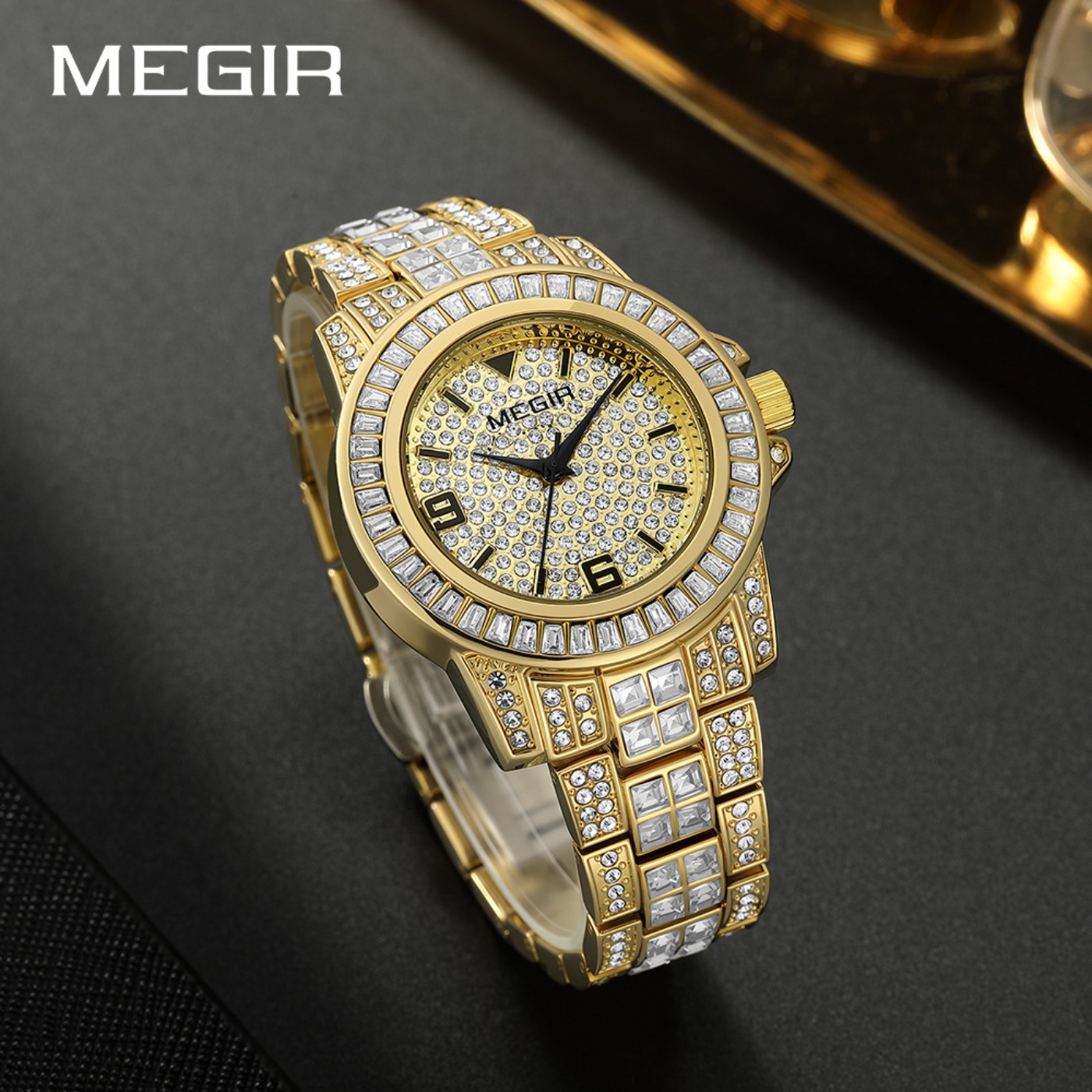 MEGIR 럭셔리 다이아몬드 시계 유니섹스 패션 아날로 - Luxury Watch Diamond 리뷰 및 가격