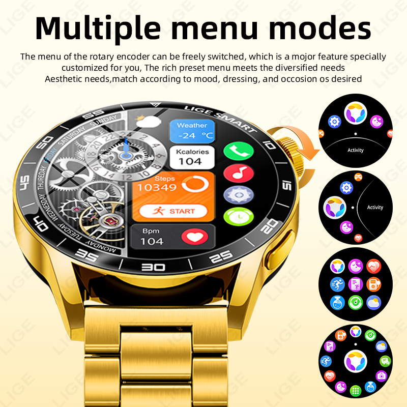 LIGE 럭셔리 스마트 워치 남성 여성용 BT 통화 남 - Luxury Watch In The World 리뷰 및 가격