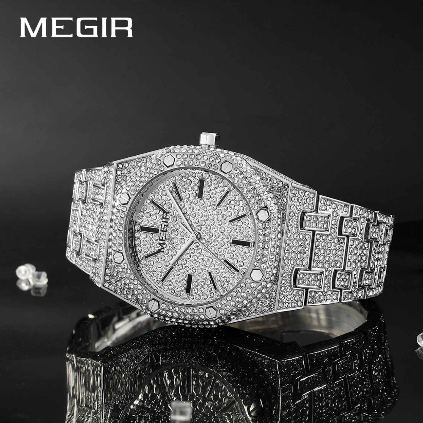 메기르 남성용 고급 쿼츠 라인스톤 시계, 골드 시계,  - Luxury Watch Brands 리뷰 및 가격