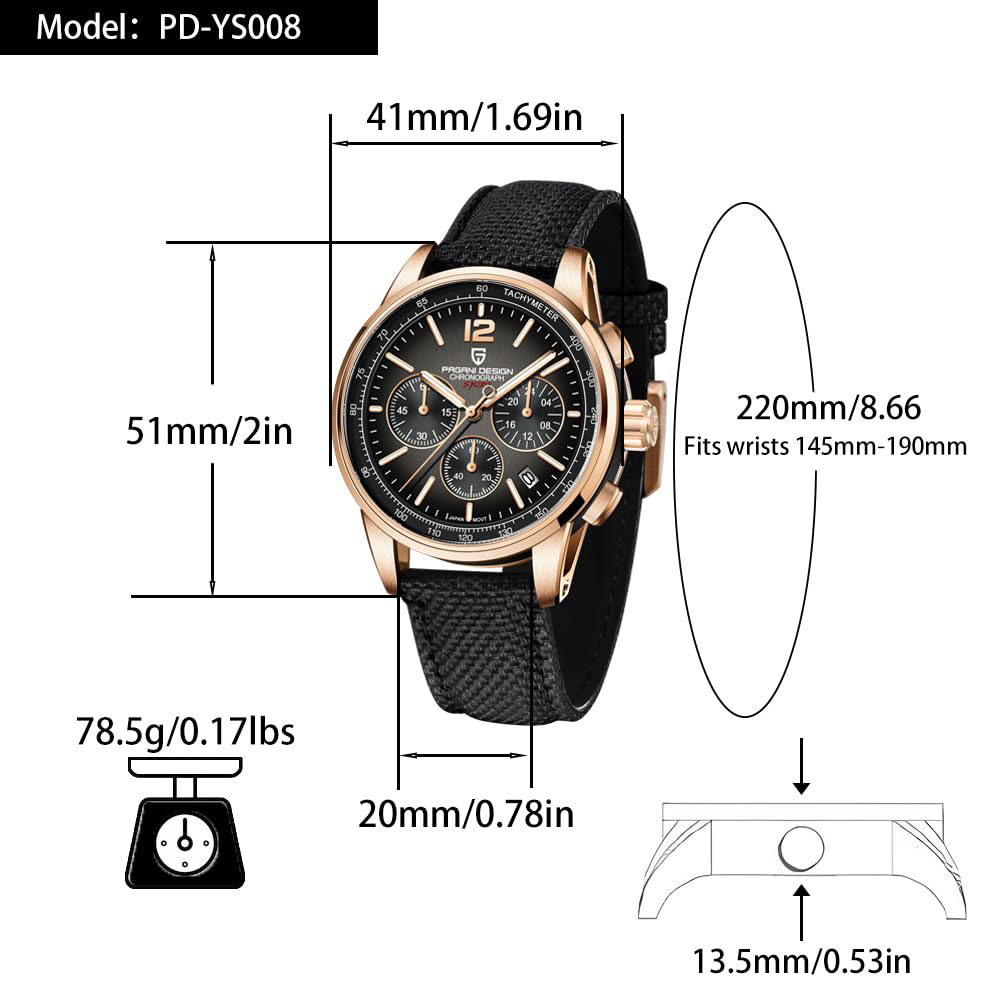 파가니 디자인 신형 남성 시계 41mm 크로노그래프 1 - Luxury Watch Manufacturers 리뷰 및 가격