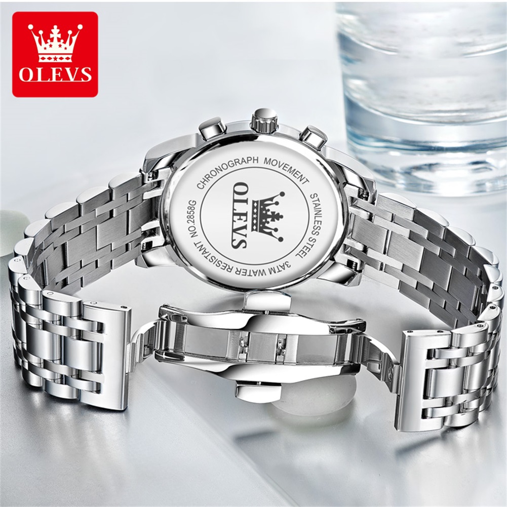 OLEVS 인기 남성용 시계 스테인레스 스틸 블랙 문  - Luxury Watch Brands 리뷰 및 가격