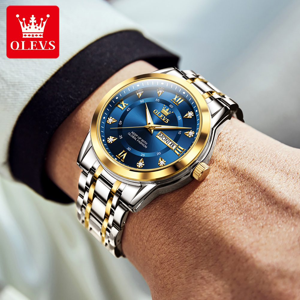 OLEVS 브랜드 패션 남성용 시계 스테인레스 스틸 방 - Luxury Watch Brands 리뷰 및 가격