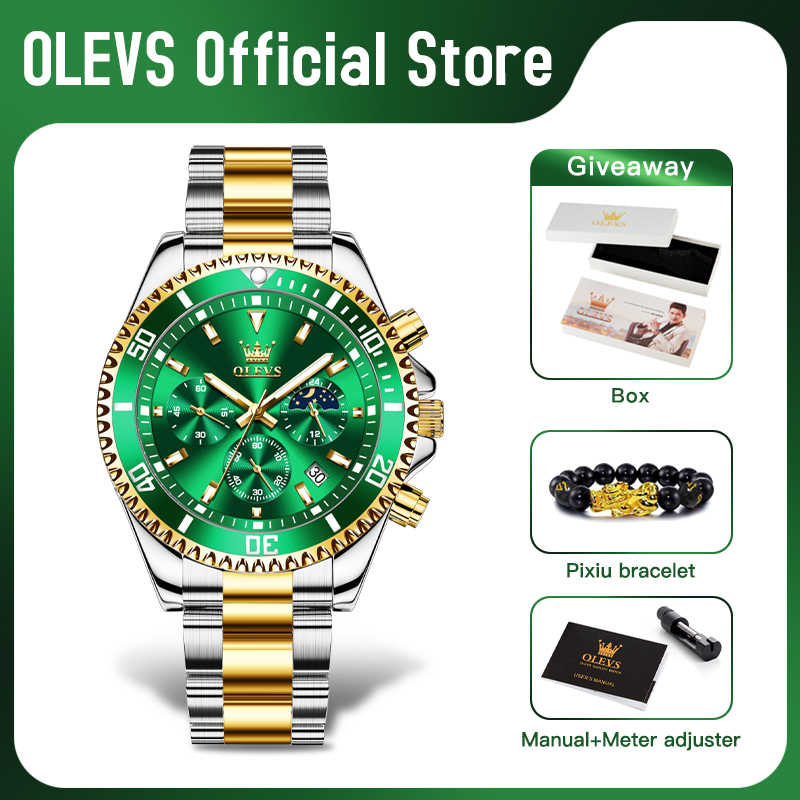 OLEVS 2870 남성용 시계, 최고급 명품 시계,  - Luxury Watch Mockup 리뷰 및 가격