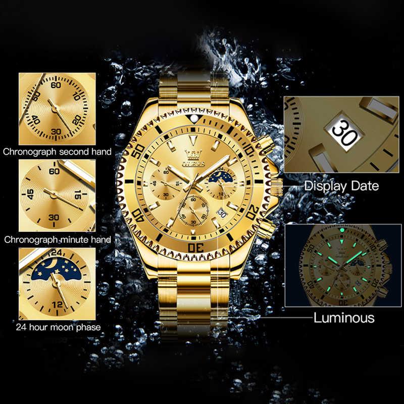 OLEVS 2870 남성용 시계, 최고급 명품 시계,  - Luxury Watch Mockup 리뷰 및 가격